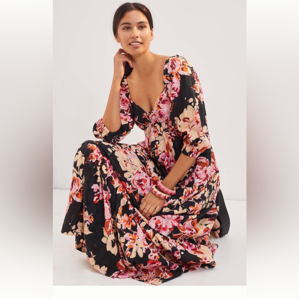 Anthropologie Tiered Cotton Maxi Dress